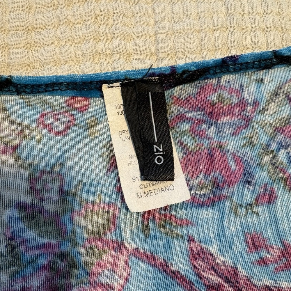 Y2K Velvet Corset Style Top Medium Bell Sleeve Lace Floral USA Made Whimsigoth - Picture 2 of 9